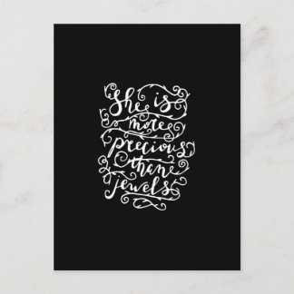 she is more precious than jewels postkarte