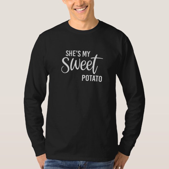 She Is My Sweet Potato I Yam Couples Thanksgiving  T-Shirt (Vorderseite)