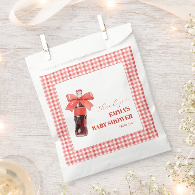 She Is Ready to Pop Red Soda Pop Baby Shower Geschenktütchen (Ausgeschnitten)