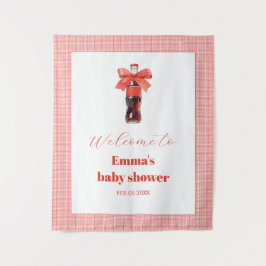 She Is Ready to Pop Red Soda Pop Baby Shower Wandteppich