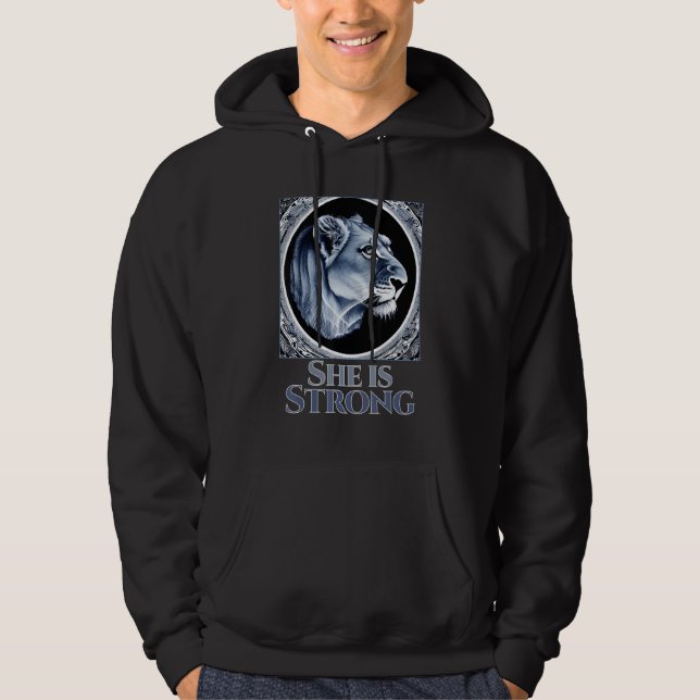 She is Strong Lioness Strength Graphic for Women  Hoodie (Vorderseite)