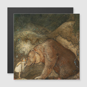 "She Kissing the Bären" von John Bauer Magneteinladung