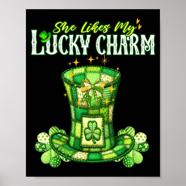 She Likes My Lucky Charm Irish Couple Patricks Day Poster (Vorne)