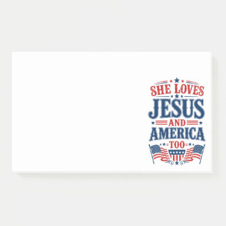 She Loves Jesus and America Too Post-it Klebezettel