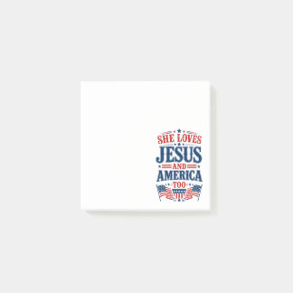 She Loves Jesus and America Too Post-it Klebezettel