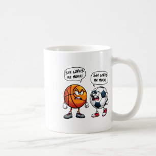 She Loves Me More Bysketbyll Fußball Für Frauen Kaffeetasse