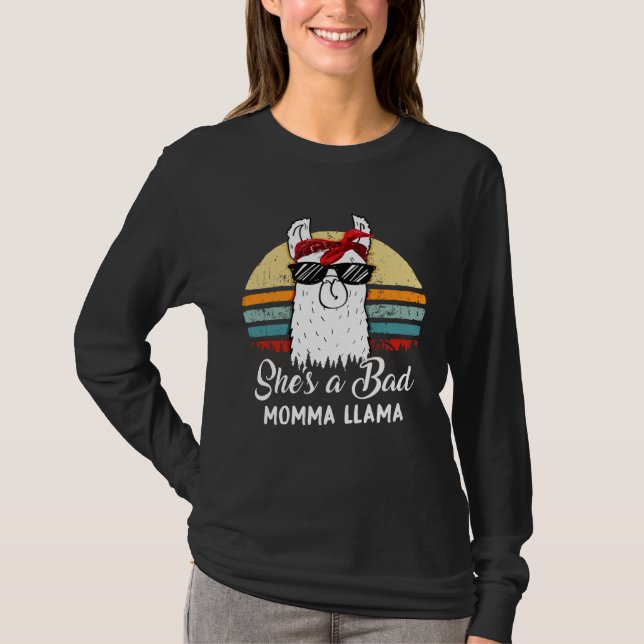 She s a Bad Momma Llama  Mom Mama Grandma T-Shirt (Vorderseite)