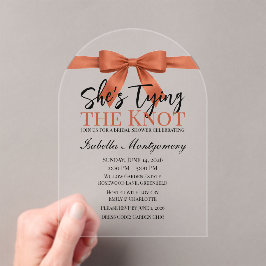 She’s Tying the Knot Theme Terracotta Bow Acryleinladungen