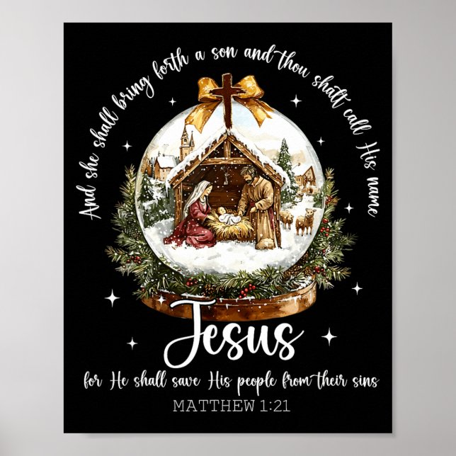 She Shall Bring Forth A Son Jesus Christmas Nativi Poster (Vorne)