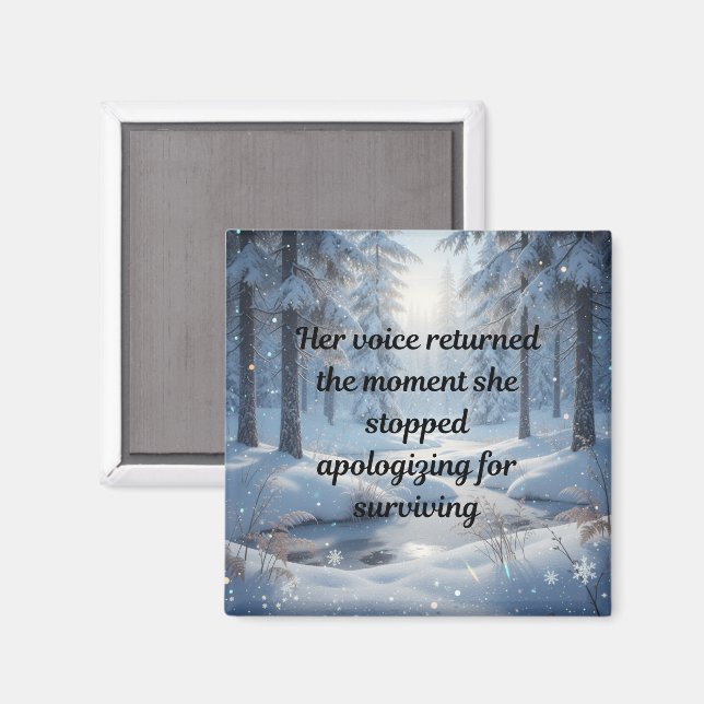 She Stopped Apologizing - Affirmation Quotes Magnet (Vorderseite/Rückseite)