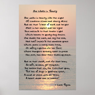 "She Walking in Beauty" Print Poster
