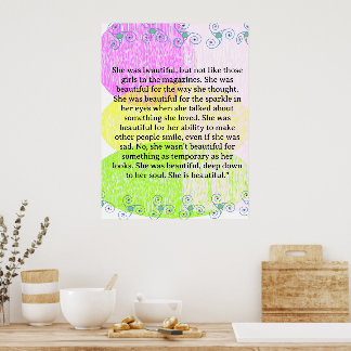 She was beautiful ===  quote poster