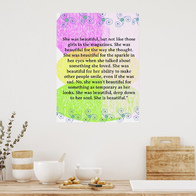 She was beautiful ===  quote poster (Küche)