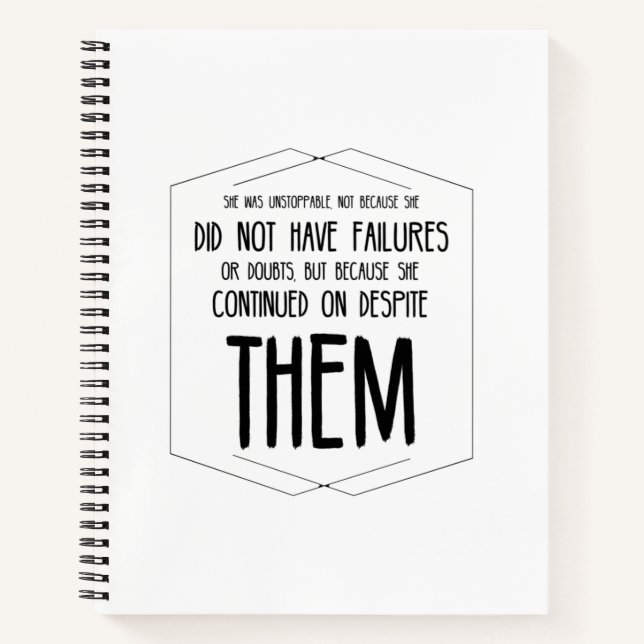 She was unstoppable not because did not have notizbuch (Vorderseite)