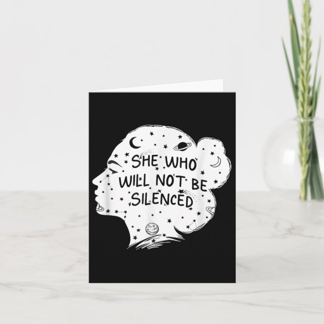 She Who Will Not Be Silenced Feminist Motivational Karte (Vorderseite)