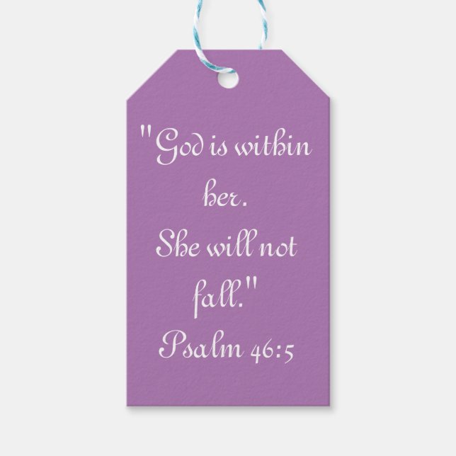 "She will not Fall"-Schriftzeichen-Tag Geschenkanhänger (Vorderseite)