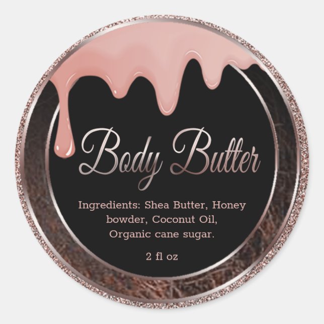Shea Body Butter Klassischer Rundaufkleber Runder Aufkleber (Vorderseite)