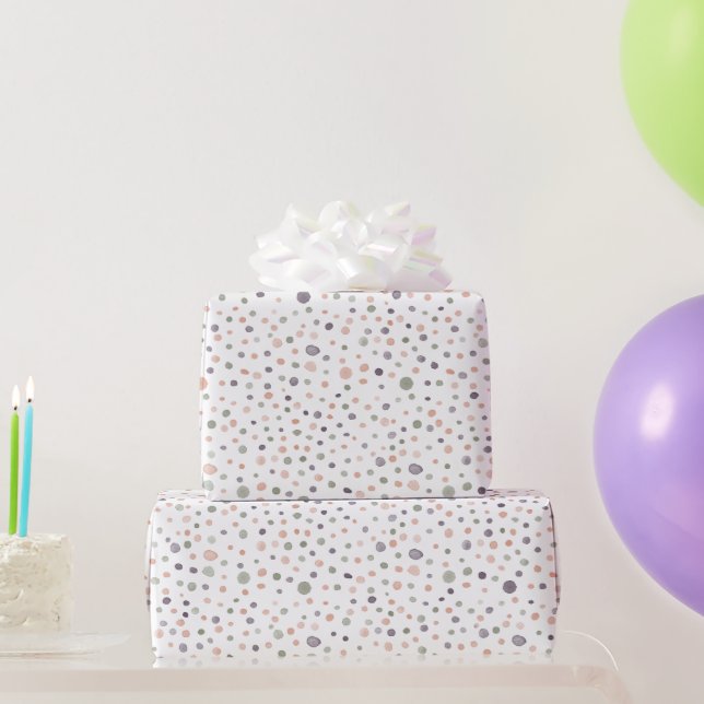 Shea Confetti Watercolor Dots Wrapping Paper Geschenkpapier (Partygeschenke)