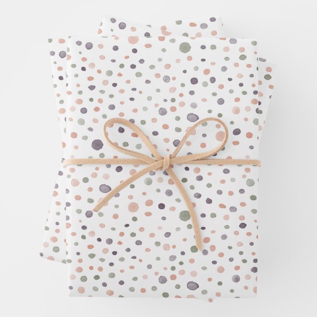 Shea Confetti Watercolor Dots Wrapping Paper Geschenkpapier Set (Beispiel)