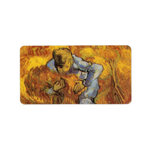 Sheaf Binder (nach Millet) von Vincent van Gogh Adressaufkleber