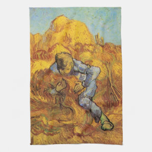 Sheaf Binder (nach Millet) von Vincent van Gogh Geschirrtuch