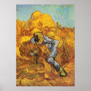 Sheaf Binder (nach Millet) von Vincent van Gogh Poster