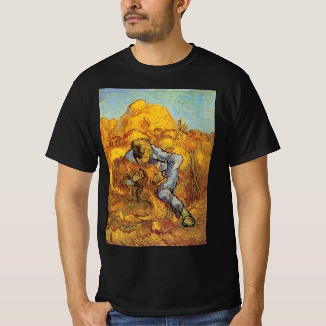 Sheaf Binder (nach Millet) von Vincent van Gogh T-Shirt (Vorderseite)
