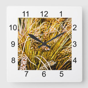 Sheaf Of Wheat - Thank You Quadratische Wanduhr