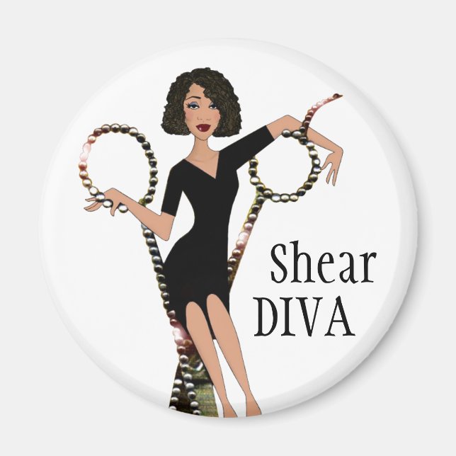 "Shear DIVA", Afrikanisch-Amerikanerin Diva Magnet (Vorne)