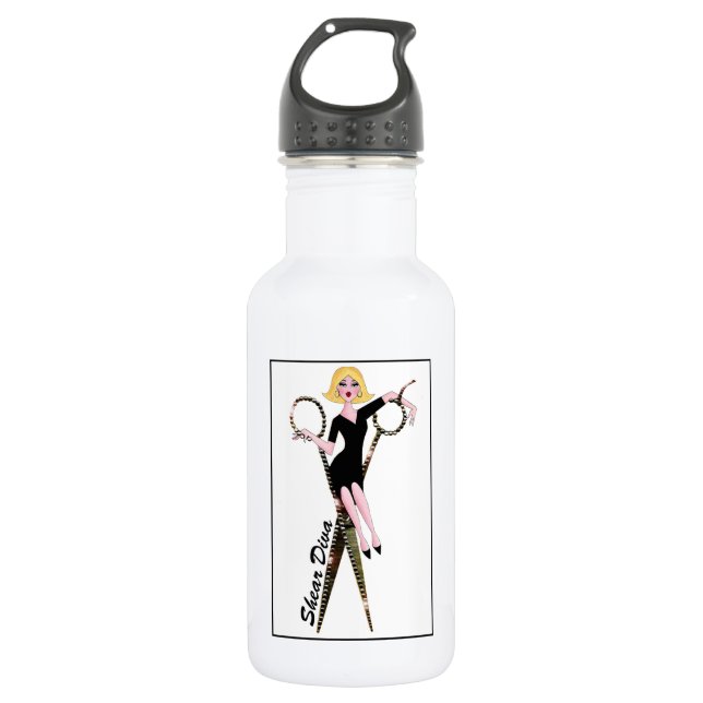 Shear DIVA - Hair Stylist DIVA Trinkflasche (Vorderseite)