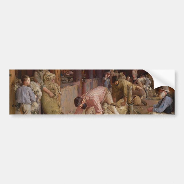 Shear the Rams (Australian Art) (Tom Roberts) Autoaufkleber (Vorne)