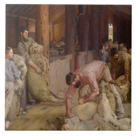 Shear the Rams (Australian Art) (Tom Roberts) Fliese