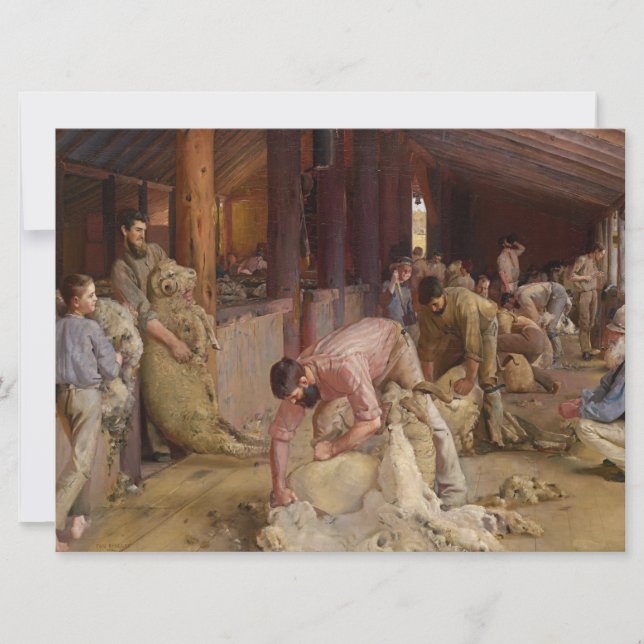 Shear the Rams (Australian Art) (Tom Roberts) Karte (Vorderseite)