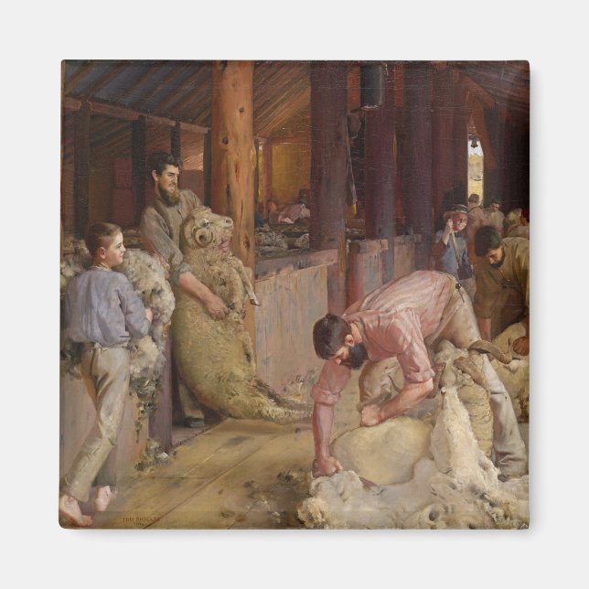 Shear the Rams (Australian Art) (Tom Roberts) Magnet (Vorne)