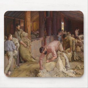 Shear the Rams (Australian Art) (Tom Roberts) Mousepad