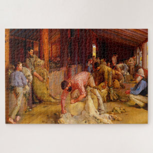 Shearing the Rams Tom Roberts 1890 Australische Ku Puzzle