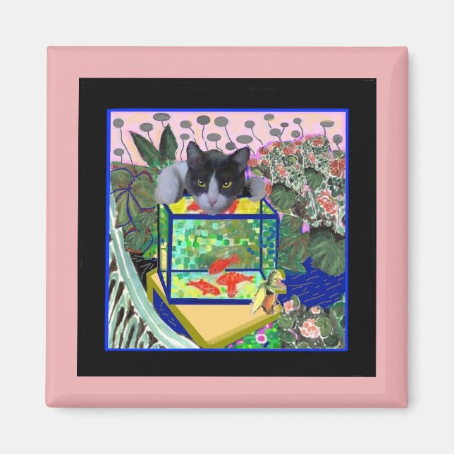 Shebas Goldfish, Katze, Art Parody, Magnet (Vorne)