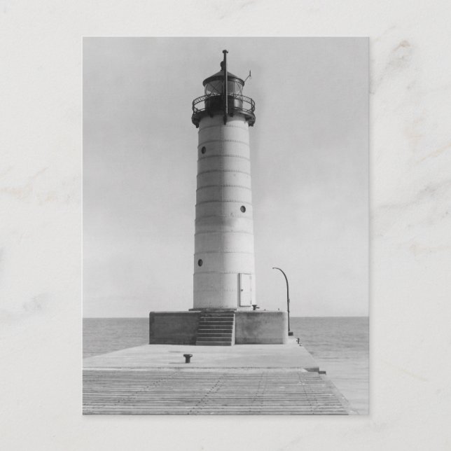 Sheboygan Pier Lighthouse, Wisconsin, 1915 Postkarte (Vorderseite)