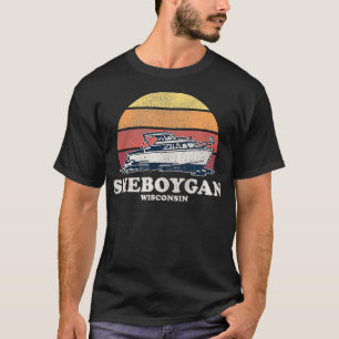 Sheboygan WI Vintag Bootdesign 70er Retro Boat Des T-Shirt
