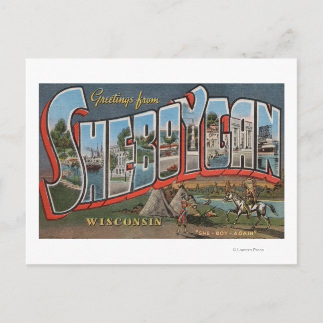 Sheboygan, Wisconsin (Amerikanische Ureinwohner #  Postkarte (Vorderseite)