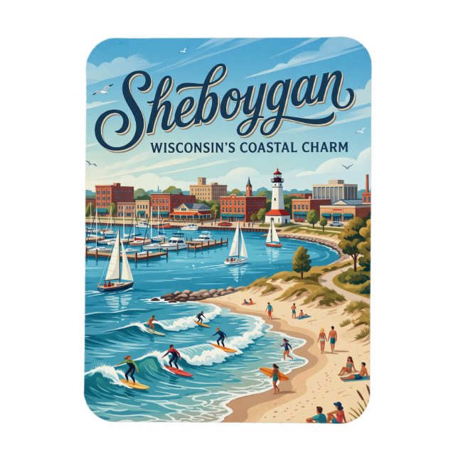 Sheboygan, Wisconsin Magnet (Vertikal)