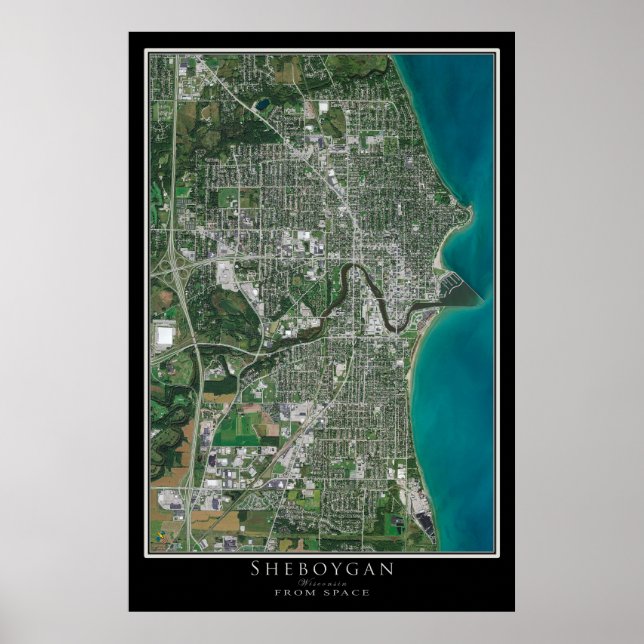 Sheboygan Wisconsin Satellite Poster Map (Vorne)