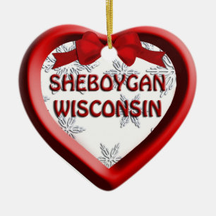 Sheboygan Wisconsin Weihnachtsschmuck im Herzen