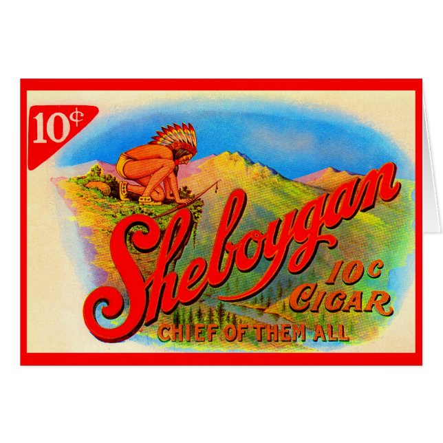 Sheboygan-Zigarrenlabel der 1920er (Vorderseite (Horizontal))