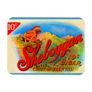 Sheboygan-Zigarrenlabel der 1920er Magnet