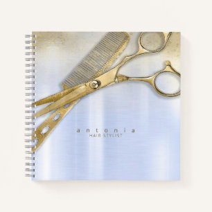 Sheen and Shears Hair Stylist Gold/Blue ID814 Notizbuch