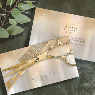Sheen and Shears Hair Stylist Gold/Silver ID814 Visitenkarte