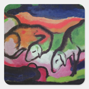 Sheep, 1912 quadratischer aufkleber