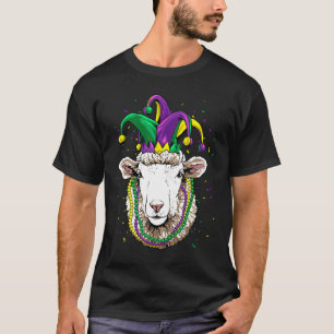 Sheep Animal Lover Niedlich Mardi Gras Carnival Je T-Shirt
