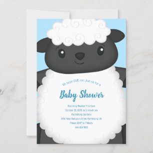 Sheep Baby Dusche Blue Einladung